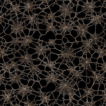 Witchypoo Charcoal Spiderwebs Fabric Yardage - quilt fabric for sewing and quilting projects