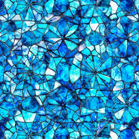 Lumenique Ocean Mosaic Fabric Yardage - quilt fabric for sewing and quilting projects