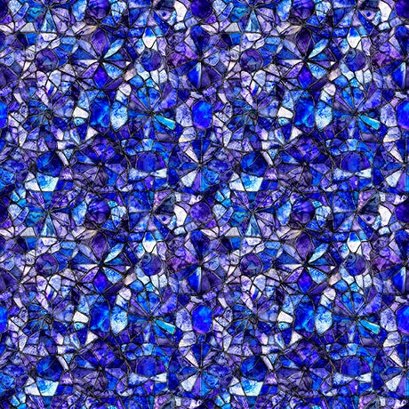 Lumenique Lapis Mosaic Fabric Yardage - quilt fabric for sewing and quilting projects