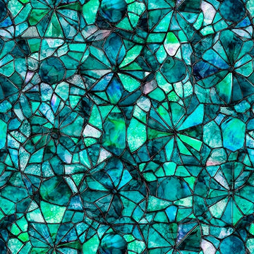 Lumenique Lagoon Mosaic Fabric Yardage - quilt fabric for sewing and quilting projects