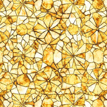 Lumenique Yellow Mosaic Fabric Yardage - quilt fabric for sewing and quilting projects