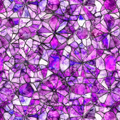 Lumenique Orchid Mosaic Fabric Yardage - quilt fabric for sewing and quilting projects