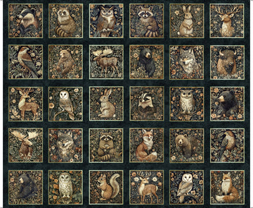 Cedar & Sage Midnight Animal Picture Patches - quilting supply from Quilted Joy