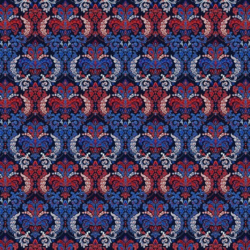 Liberty Hill Navy Damask 108" Wide Quilt Backing Fabric