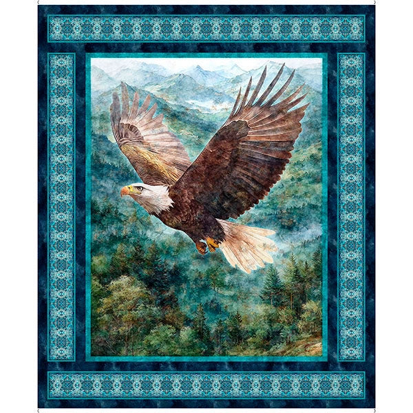 Skyward Eagle Multi Panel - quilt fabric panel for quilting projects