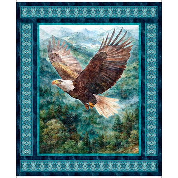 Skyward Eagle Multi Panel - quilt fabric panel for quilting projects