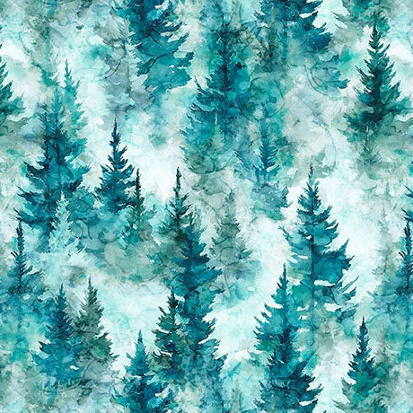 Skyward  Green Trees 108" Wide Quilt Backing Fabric - wide quilt backing fabric for longarm quilting
