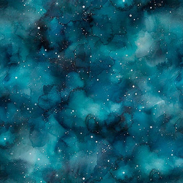 Skyward Eagle Teal Night Sky Fabric Yardage - quilt fabric for sewing and quilting projects