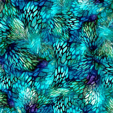 Dreamweaver Turquoise Color Whirl Fabric Yardage at Quilted Joy