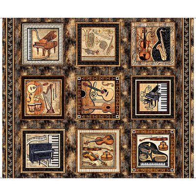 Vivace Brown Music Picture Patches Panel 36" x 43"