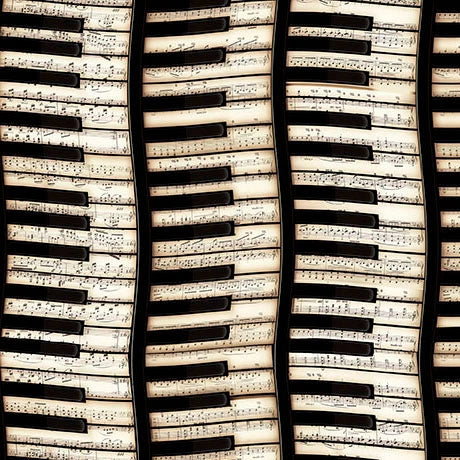 Vivace beige piano keys fabric yardage