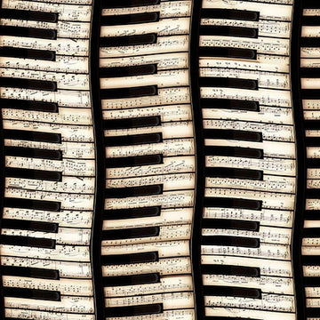 Vivace beige piano keys fabric yardage