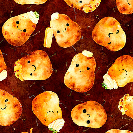 Potatoes, brick, by QT Fabrics
