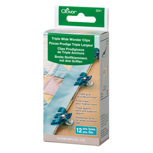 Clover 12 Piece Blue Triple Wide Wonder Clips