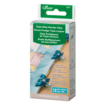 Clover 12 Piece Blue Triple Wide Wonder Clips