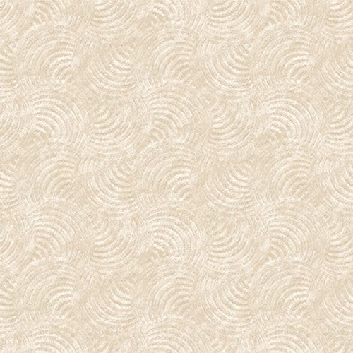 Purely Neutral Ivory Circular Abstract Fabric Yardage