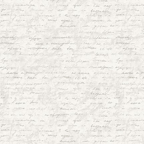 Purely Neutral Grey Handwriting Fabric Yardage