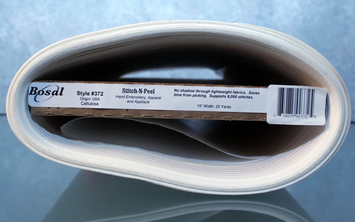 Bosal Stitch and Peel 19-inch wide tear-away embroidery stabilizer
