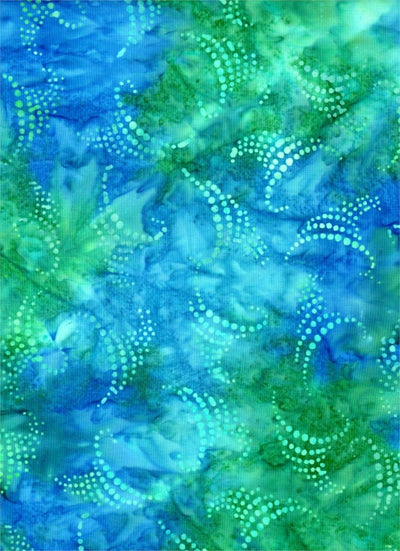 Remnants of Summer Bugle Blue Batik Fabric Yardage