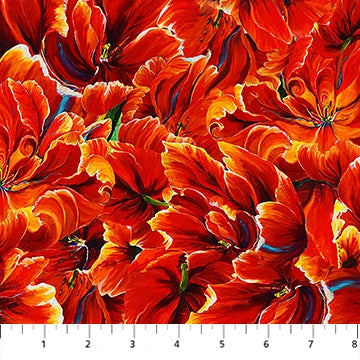 Tulip Festival Red Tulip Petals Yardage - quilting supply from Quilted Joy