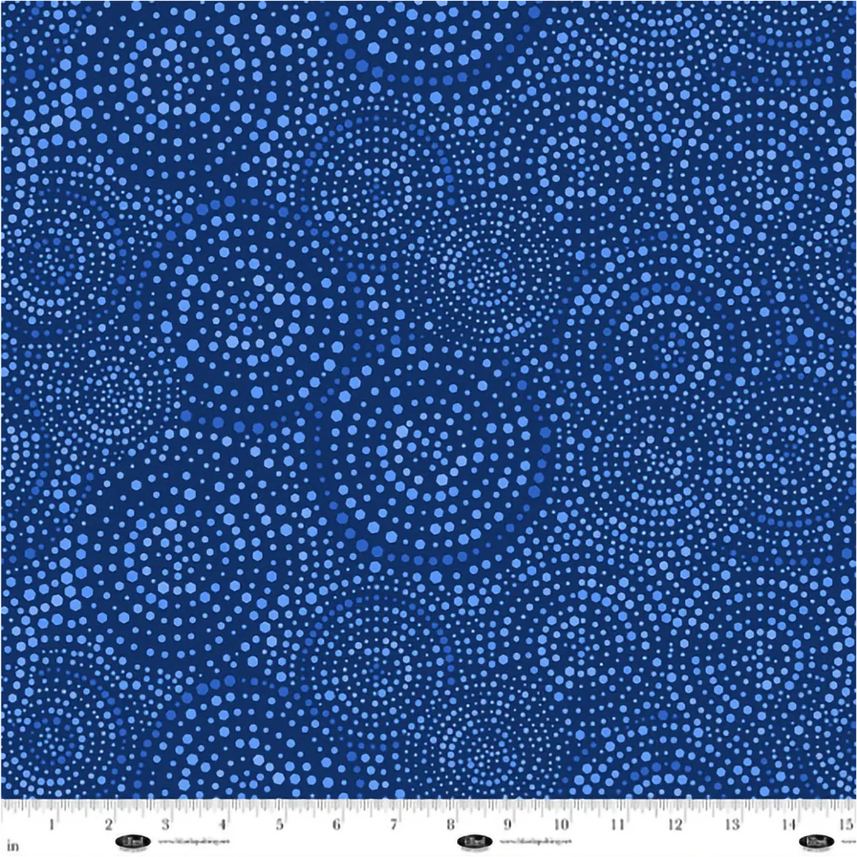 Concentric Hexi-Dots Blue 108" Wide Quilt Backing Fabric