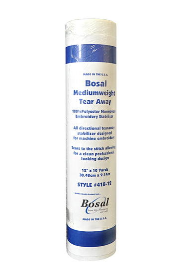 Bosal Mediumweight Tear Away Stabilizer 12in x 10yds - quilting supply from Quilted Joy