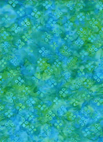 Remnants of Summer Aqua Four Square Batik Fabric Yardage