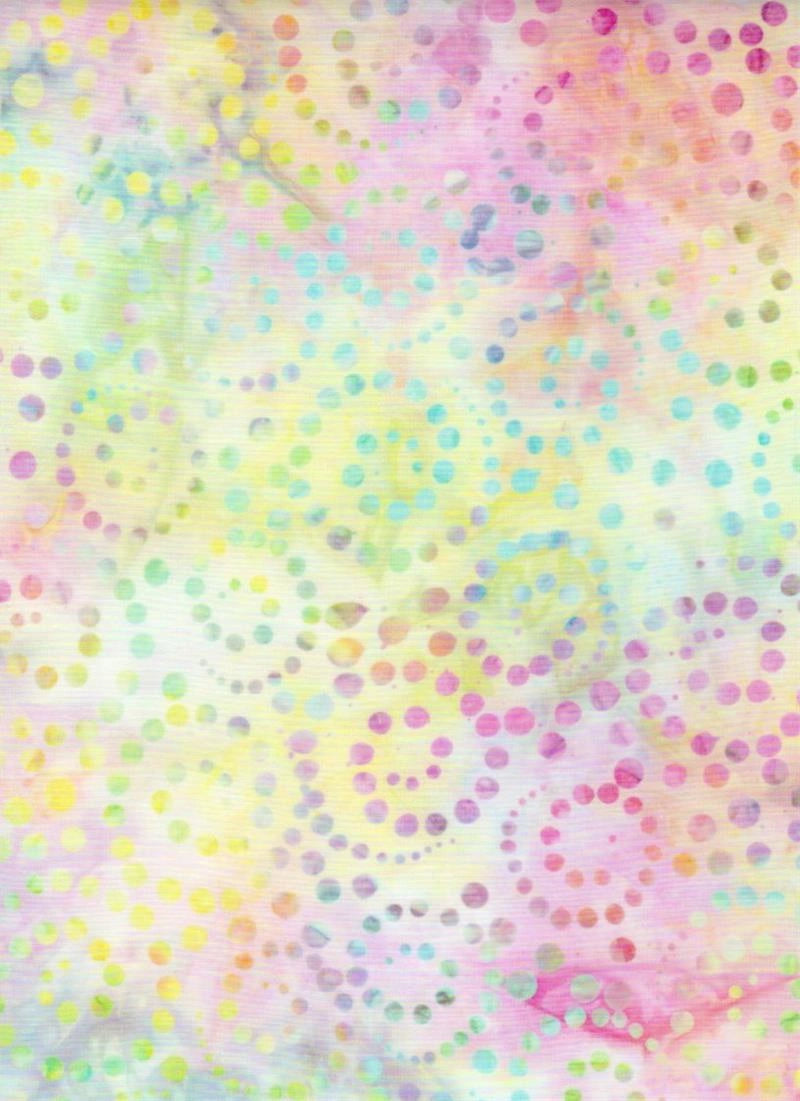 Remnants of Summer Pastel Swirl Batik Fabric Yardage