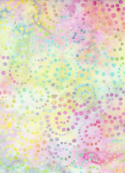 Remnants of Summer Pastel Swirl Batik Fabric Yardage
