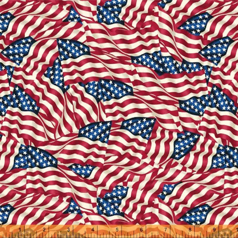 American Flag 108" Wide Quilt Backing Fabric Yardage