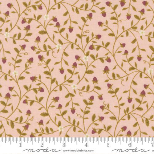 Evermore Strawberry Tangle Strawberry Cream Pink Fabric Yardage