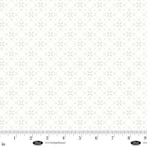 Morning Mist IX X's in Formation White on White Fabric Yardage