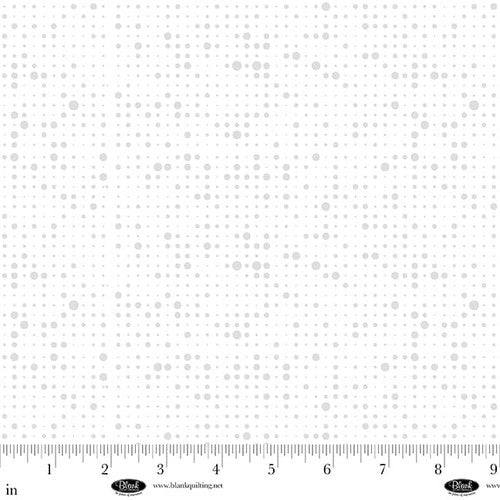 Morning Mist IX Formatted Dots White on White Fabric Yardage