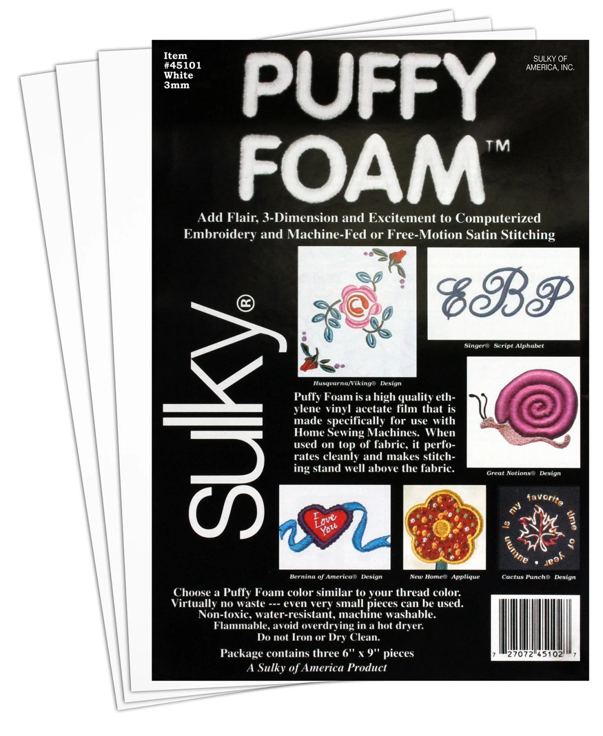 Foam Puffy White 2mm 6in x9in