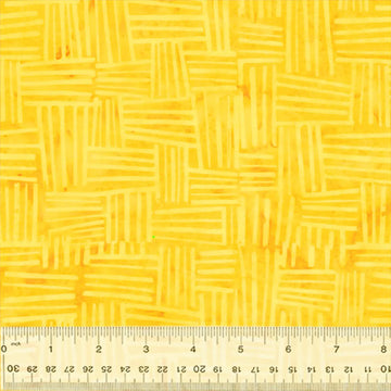Quiltessentials Splendor Yellow Weave Batik Fabric Yardage