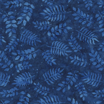 Quiltessentials Charm Indigo Botanical Leaves Fabric Yardage - quilt fabric for sewing and quilting projects