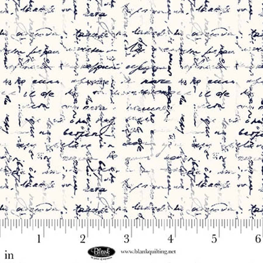 Cameo Appearance White Abstract Script Fabric Yardage - quilt fabric for sewing and quilting projects