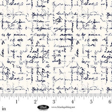 Cameo Appearance White Abstract Script Fabric Yardage - quilt fabric for sewing and quilting projects