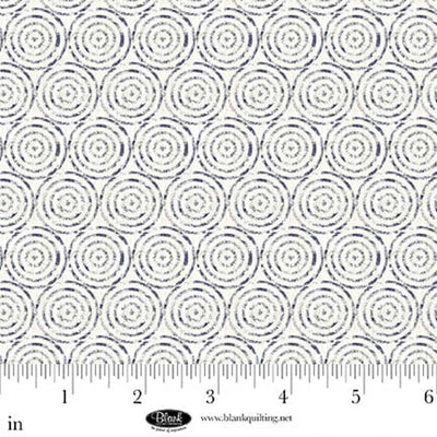 Cameo Appearance White Circular Geometric Fabric Yardage