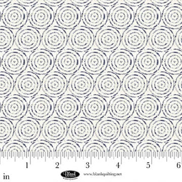 Cameo Appearance White Circular Geometric Fabric Yardage - quilt fabric for sewing and quilting projects
