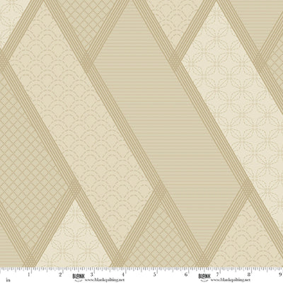 Linear Dream Tan Stitched Geometric Patterns 108" Wide 3 Yard Quilt Fabric Back Pack