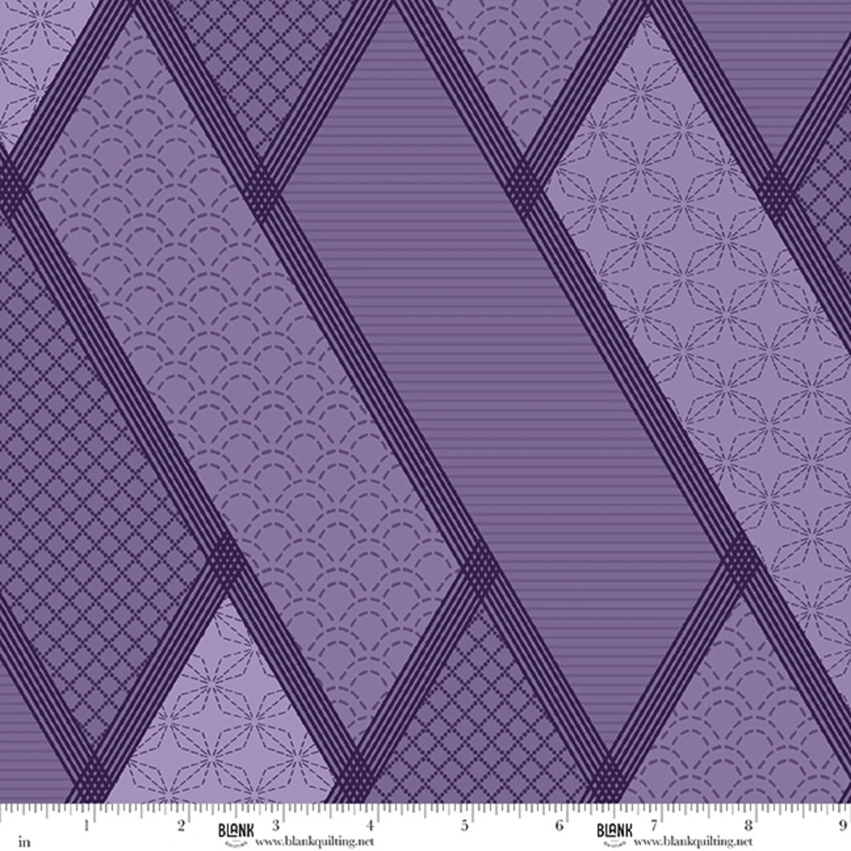 Linear Dream lavender stitched geometric 108 inch wide 3 yard back pack
