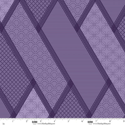 Linear Dream Lavender Stitched Geometric Patterns 108" Wide 3 Yard Quilt Fabric Back Pack