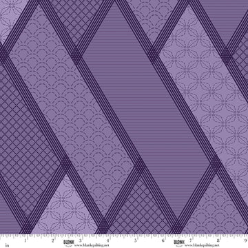 Linear Dream lavender stitched geometric 108 inch wide 3 yard back pack