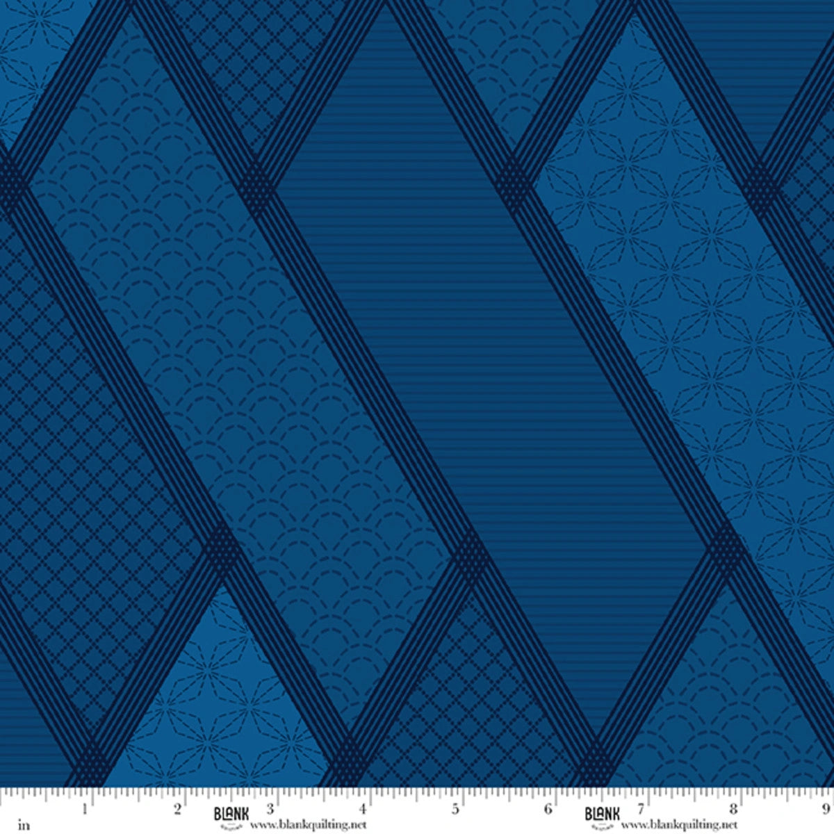 Linear Dream blue stitched geometric 108 inch wide quilt backing fabric