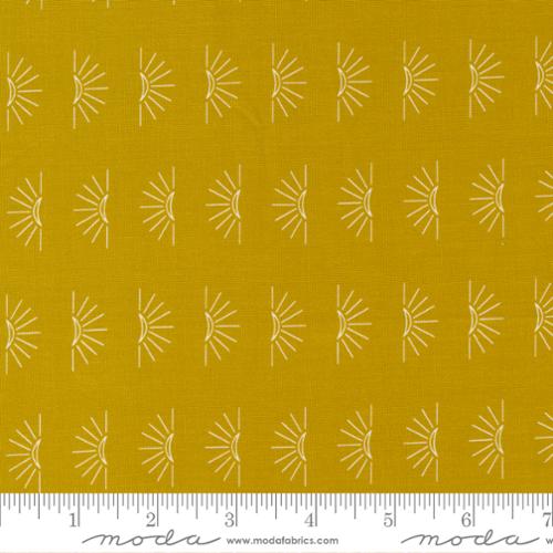 Nocturnal Crescent Moon Gold Fabric Yardage