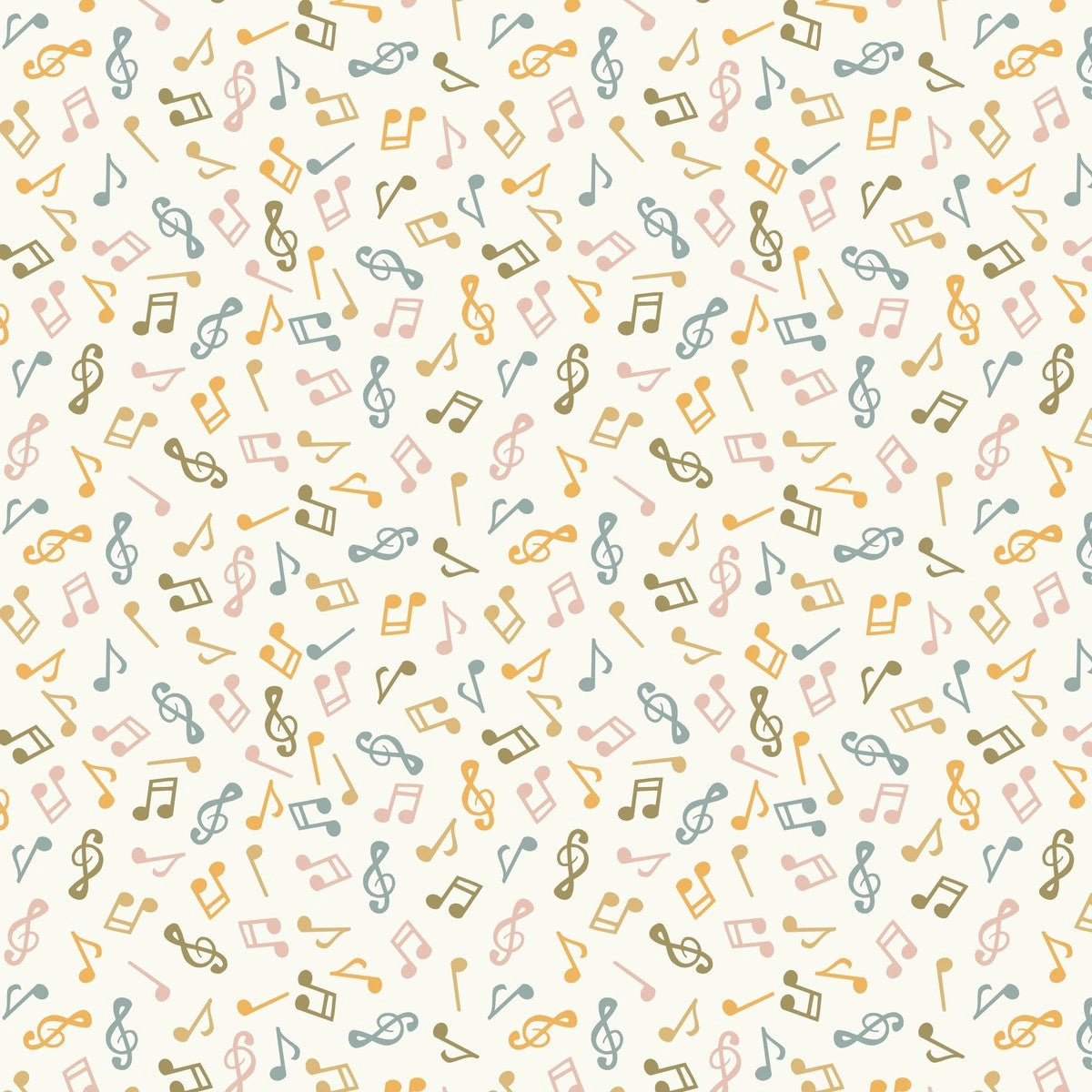 Nursery Rhyme Time Ivory Music Notes Fabric Yardage at Quilted Joy