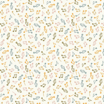 Nursery Rhyme Time Ivory Music Notes Fabric Yardage at Quilted Joy