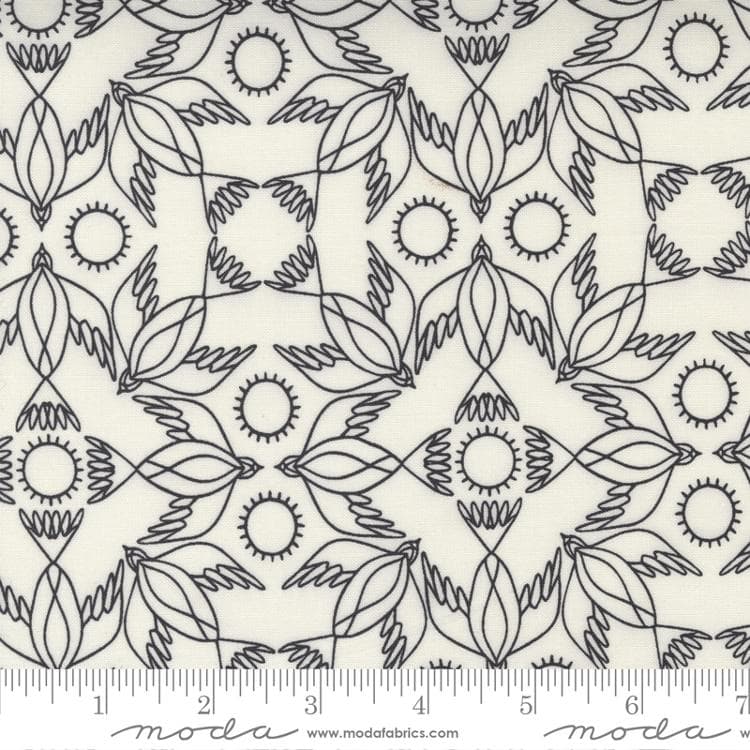 Birdsong Cream Kaleidoscope Bird Fabric Yardage