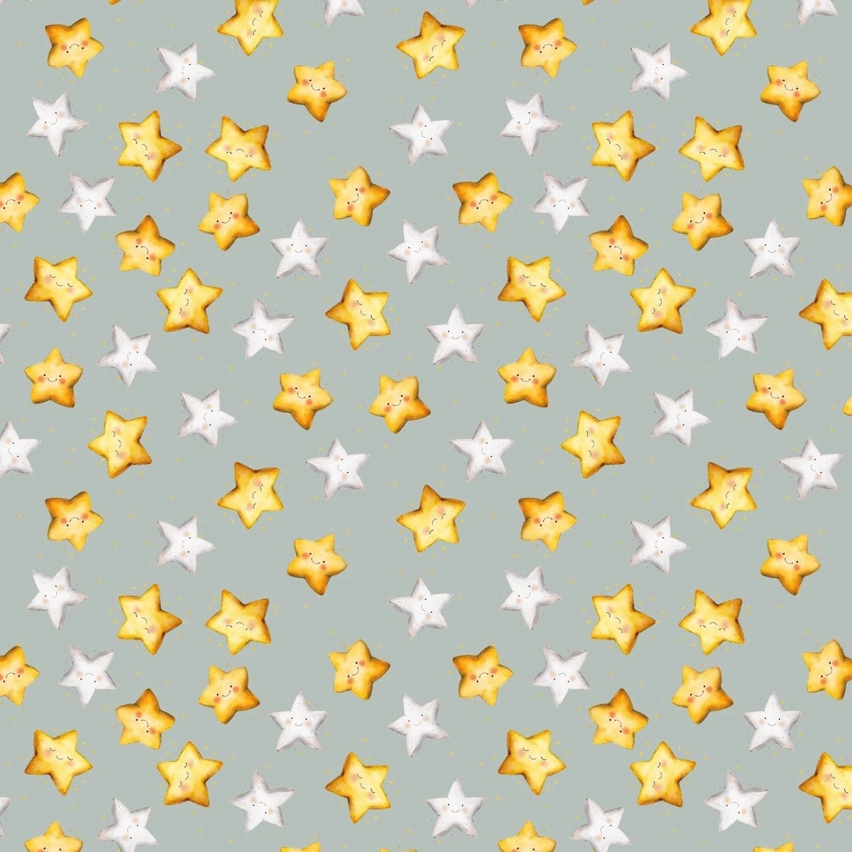 Nursery Rhyme Time Slate Stars Fabric Yardage at Quilted Joy